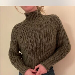 Women's Olive Green Knit Sweater